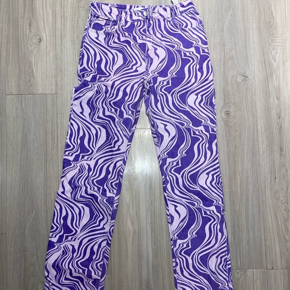 Zara | Jeans | Zara Purple Swirl Jeans | Poshmark